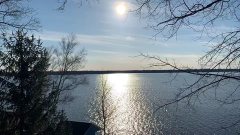 Northern Michigan Lake Sunset Stock Footage