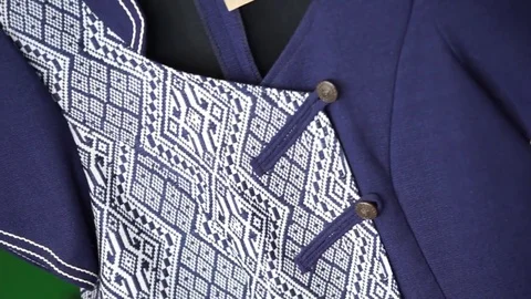 Northern style clothing, pants, shoes, shoes are in stores Stock Footage