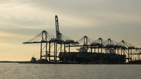 Northport loading ship timelapse Stock Footage 204852630
