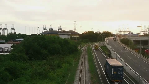 Northport in sunset Stock Footage 134782322