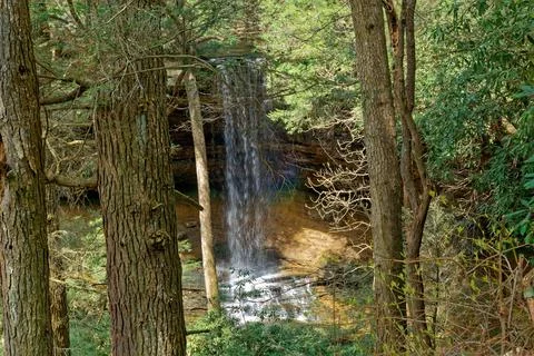 Northrup falls with a rainbow Stock Photos