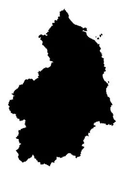Northumberland vector silhouette map county in North East England. イラスト素材