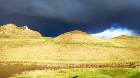 Northumberlandia, Lady of the North, Dramatic Lighting 库存影片 132052274