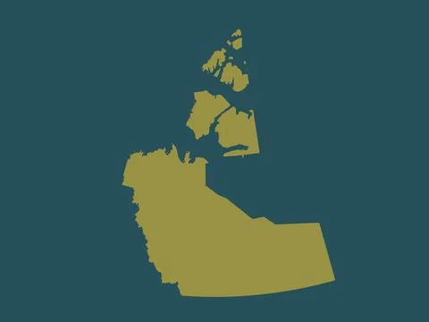Northwest Territories, Canada. Solid color shape 库存插图