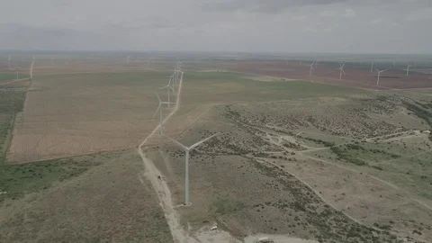 Northwest Texas Wind Farm Stock Footage 82123456