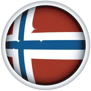 Norvegian flag button Stock Illustration