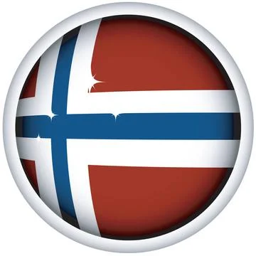 Norvegian flag button Norvegian sphere flag button, isolated vector on whi... Stock Photos
