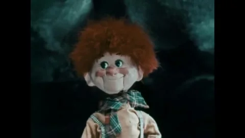 NORWAY - 1955 - In this stop-motion animated film, a troll living in a boy's Stock Footage 340650722