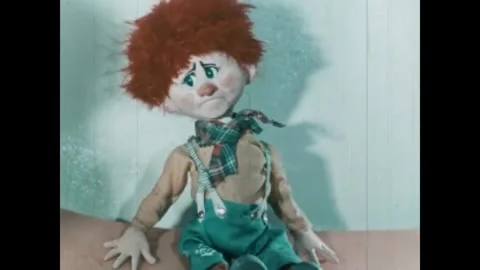 NORWAY - 1955 - In this stop-motion animated film, trolls living in a boy's Stock Footage 340650768