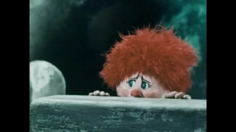 NORWAY - 1955 - In this stop-motion animated film, tiny trolls living in a boy's Stock Footage 340650775