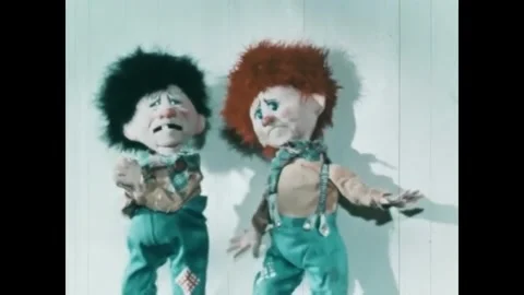 NORWAY - 1955 - In this stop-motion animated film, a toothbrush sends Stock Footage 340650827