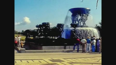 Norway 1979, Frogner park view in 70's 6 Stock Footage 147441691