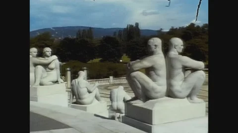 Norway 1979, Frogner park view in 70's 10 Stock Footage 147452886