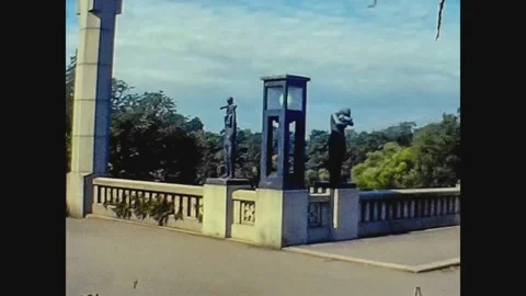 Norway 1979, Frogner park view in 70's 3 Stock Footage 147453698