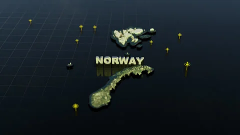 Norway 3D Map With Animation Stock Footage 308952276