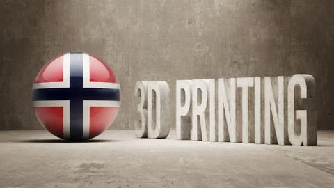 Norway.  3d Printing Concept Stock Illustration