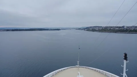 Norway in autumn, view from the ship going to Stavanger. Video stock 331661462