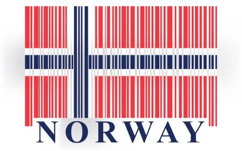 Norway barcode flag, vector Stock Illustration