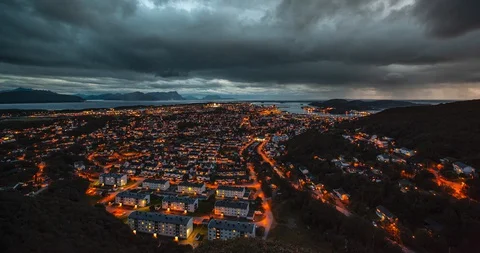 Norway Bodo Night Stock Footage 130088183