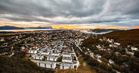 Norway Bodo Sunset Stock Footage 130087833