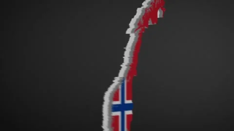 Norway Border Map Intro Animation Stock Footage 205745133