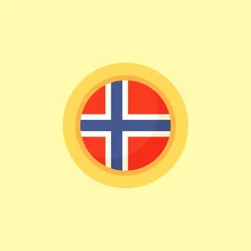 Norway - Circular Flag Stock Illustration