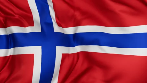 Norway cloth flag background loop Video stock 310850187