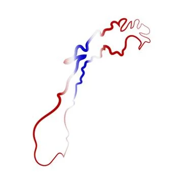 Norway coloring the contour map. Vector background. Outline Stock Illustration