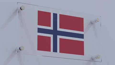 Norway Dynamic Flag Logo on Wall Plate Stock-Fotos
