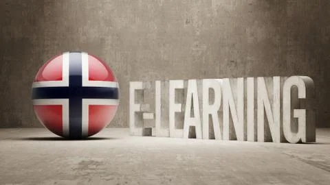 Norway. E-Learning  Concept 스톡 일러스트