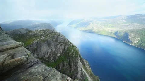 Norway fjord panorama Stock Footage