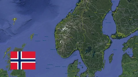 Norway with flag. 3d earth in space Stock Footage 88450213