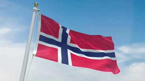 Norway flag in 4k Stock Footage 62440731