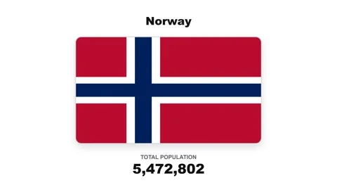 Norway - Flag And Population Statistics - Digital Graphics Stock Footage 342622066