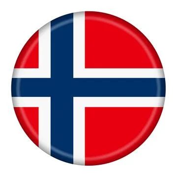 Norway flag button 3d illustration with clipping path Stock Illustration