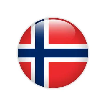 Norway flag on button Stock Illustration