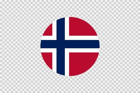 Norway   flag in circle shape isolated  on png or transparent  background,Sym Stock Illustration