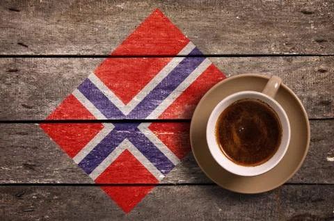 Norway flag with coffee Stock Photos