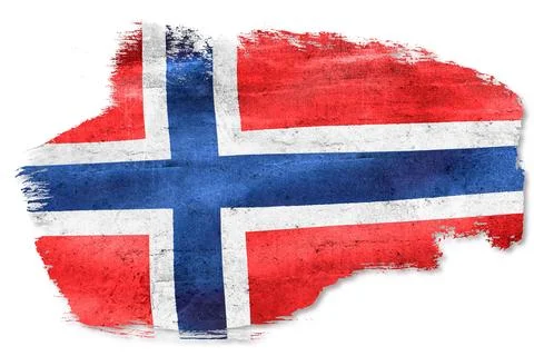 Norway flag creating a paint brush stroke effect Stock Illustration