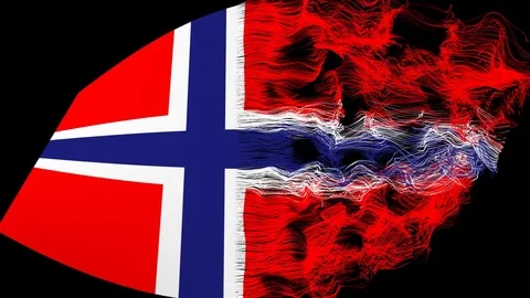The Norway flag emerging from yarn Stock-Footage 84978068