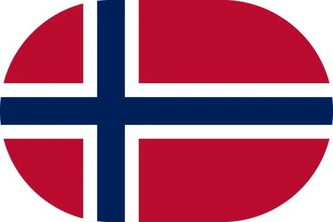 Norway flag in flat oval design Illustrazione stock
