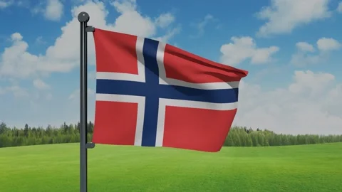 Norway Flag Stock Footage 153255056
