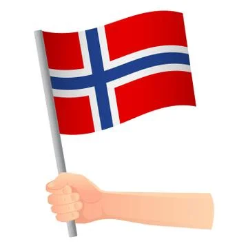 Norway flag in hand Stock Illustration