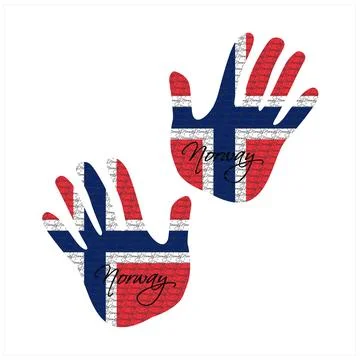 Norway flag hand vector Stock Illustration