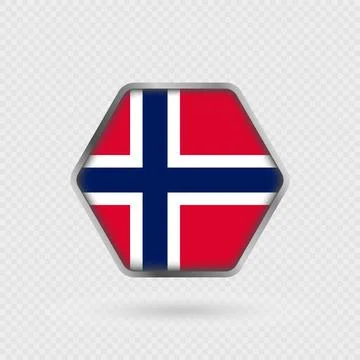 Norway flag in a hexagon frame. Stock Illustration