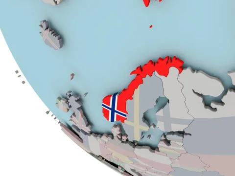 Norway with flag illustration Stock Illustration