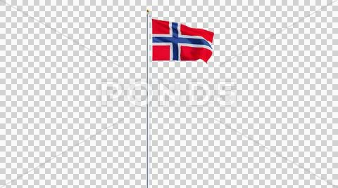 Norway flag, long shot, isolated with alpha channel Stock Photos