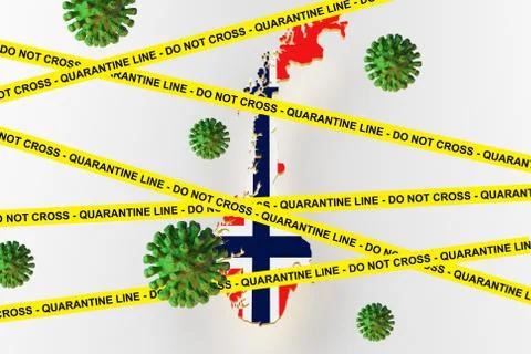 Norway flag on a map. 3d render Illustrazione stock
