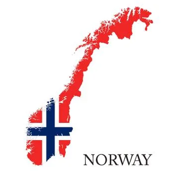 Norway flag map Stock Illustration