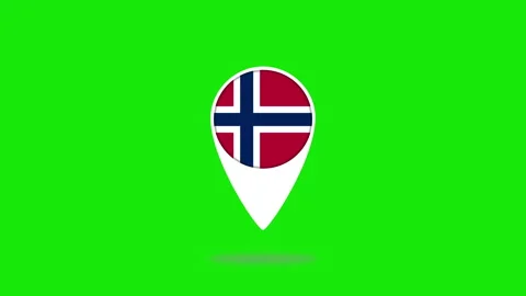 Norway flag marker bouncing on green screen background Stock Footage 316253398